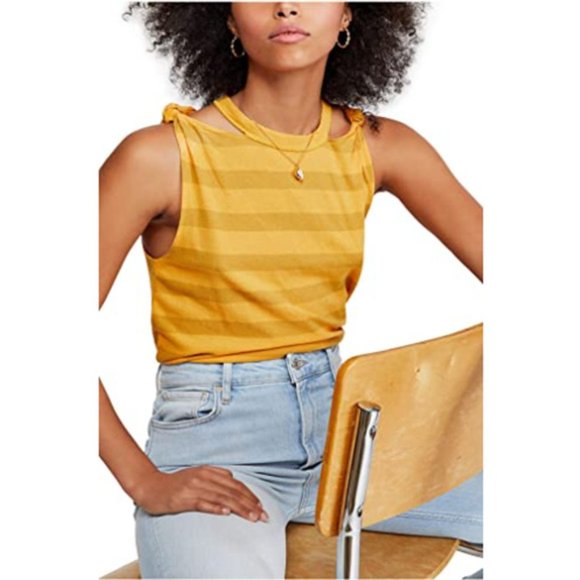 Free People Tops - Free People The Twist Striped Tank Top in Mandarin